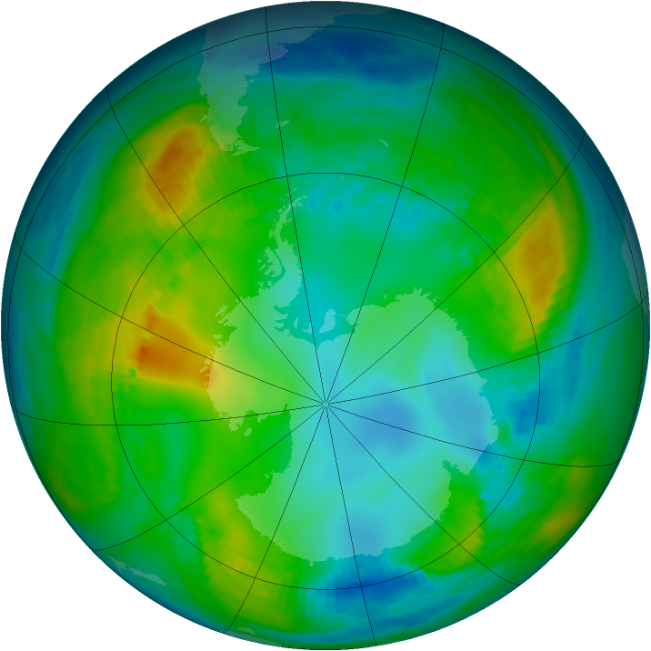 Antarctic ozone map for 17 May 1981